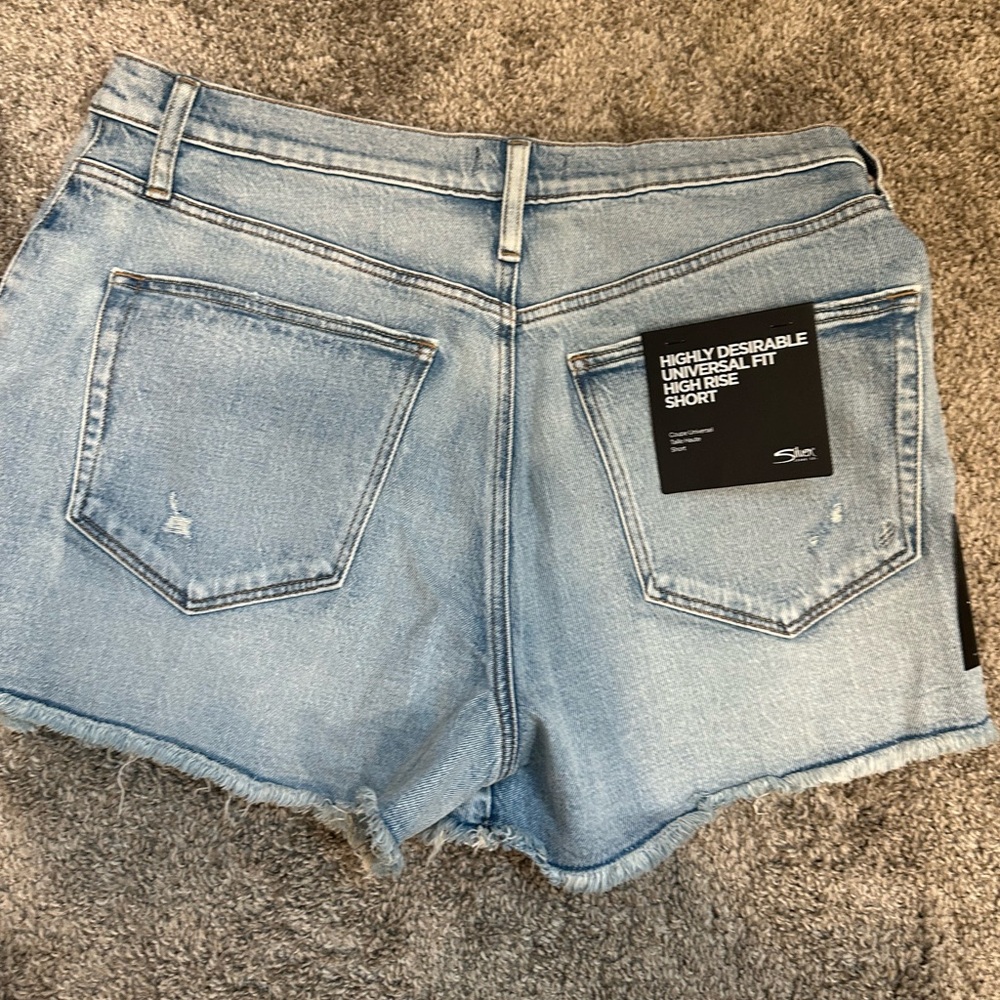 Silver ripped jean shorts BNWT